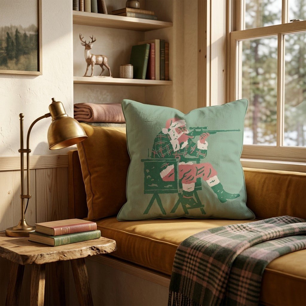 Sniper Stand Santa Throw Pillow - Hillcroft Home