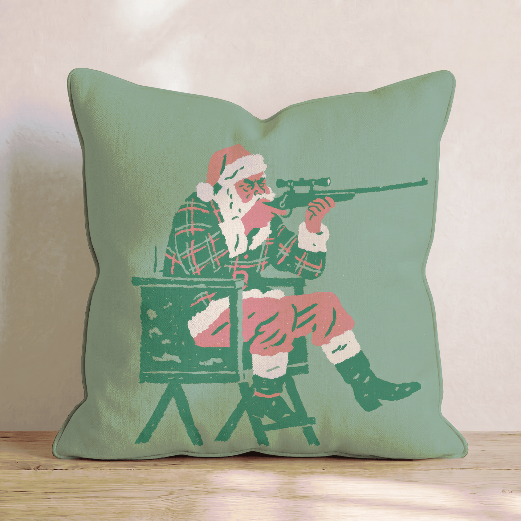 Sniper Stand Santa Throw Pillow - Hillcroft Home