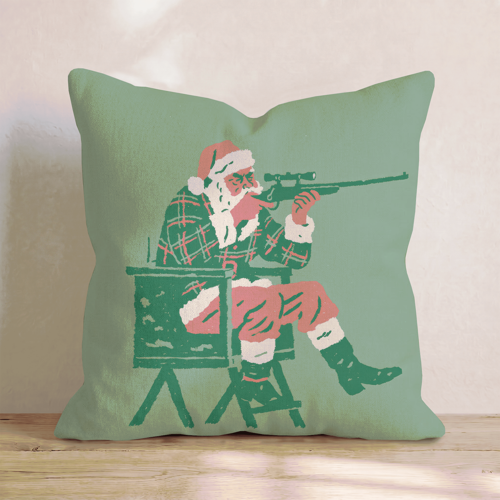 Sniper Stand Santa Throw Pillow - Hillcroft Home