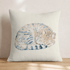 Snoozing Tabby Throw Pillow - Hillcroft Home