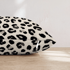 Snow Cheetah Cream Throw Pillow - Hillcroft Home