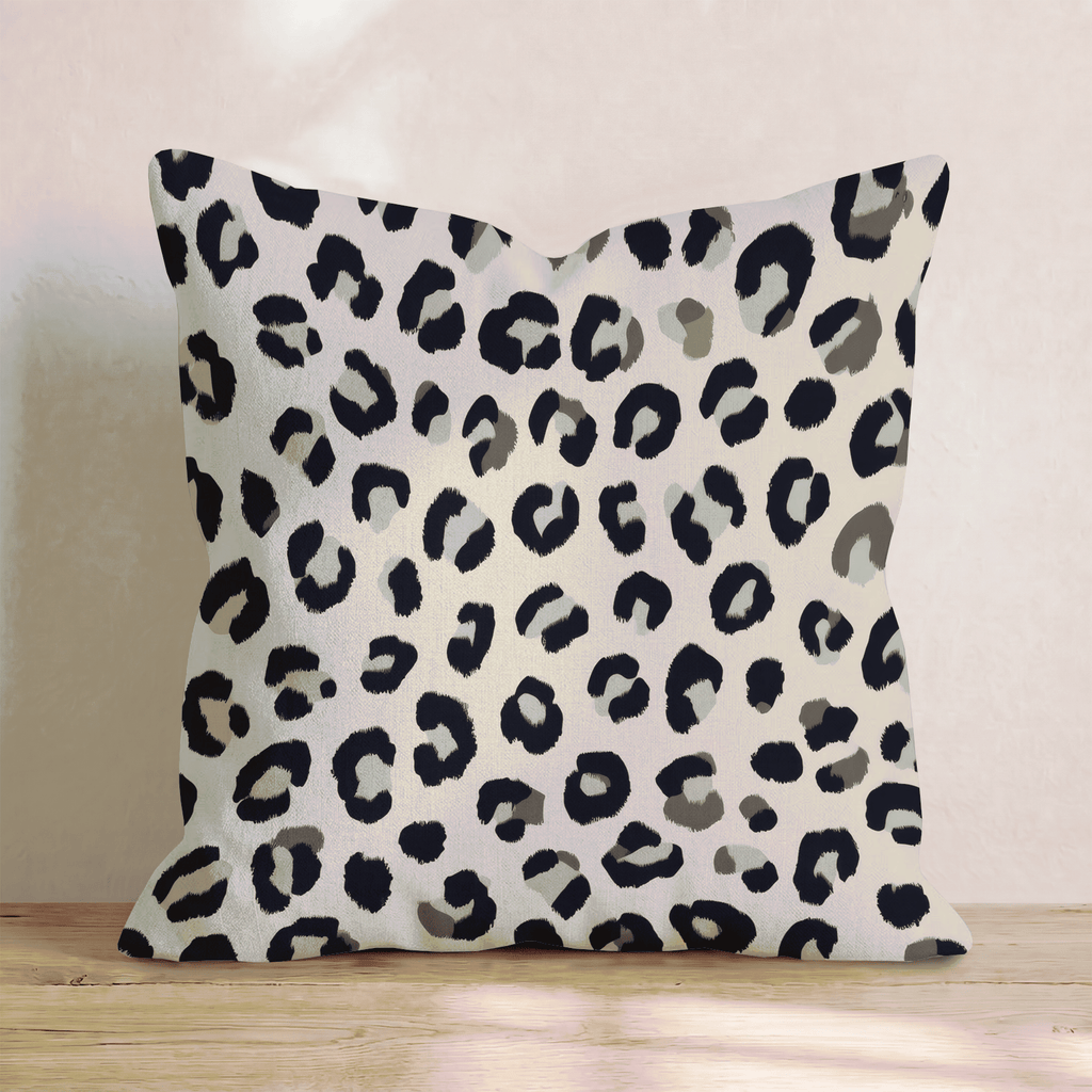 Snow Cheetah Cream Throw Pillow - Hillcroft Home