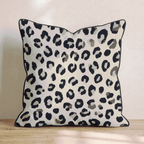 Snow Cheetah Cream Throw Pillow - Hillcroft Home