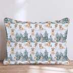 Snow Day for the Goldens Throw Pillow throw pillow - Hillcroft Home