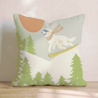 Snowboard Pup Throw Pillow - Hillcroft Home
