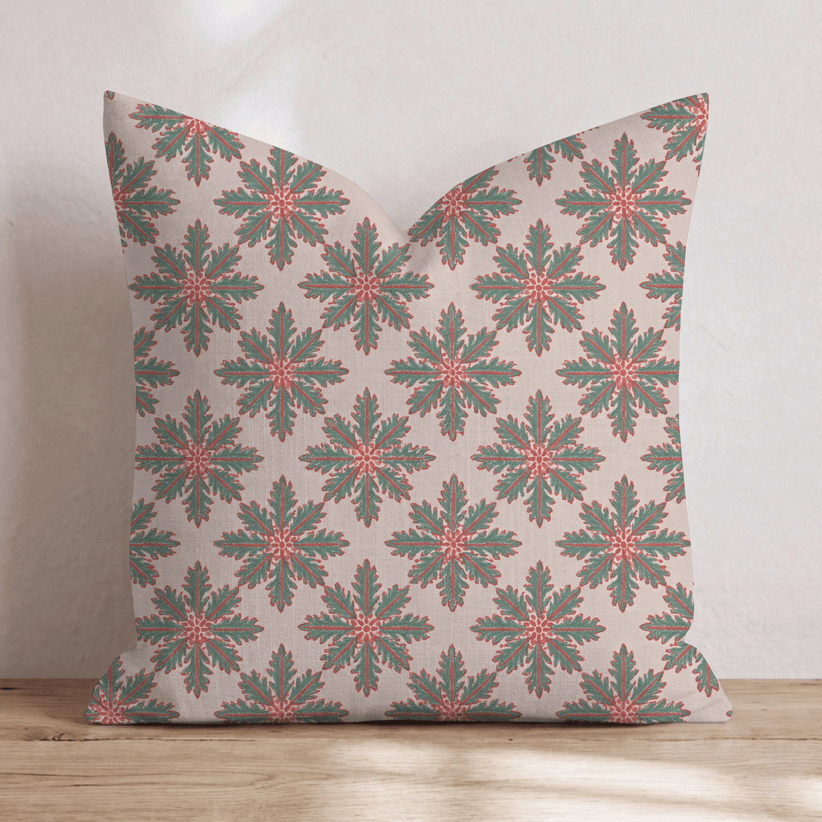 Snowflake in Blush Throw Pillow throw pillow - Hillcroft Home