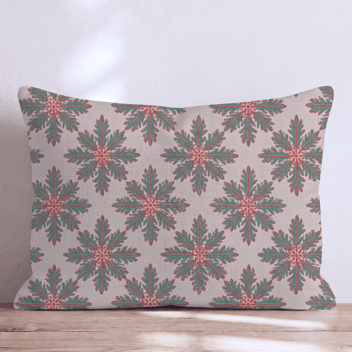 Snowflake in Blush Throw Pillow throw pillow - Hillcroft Home