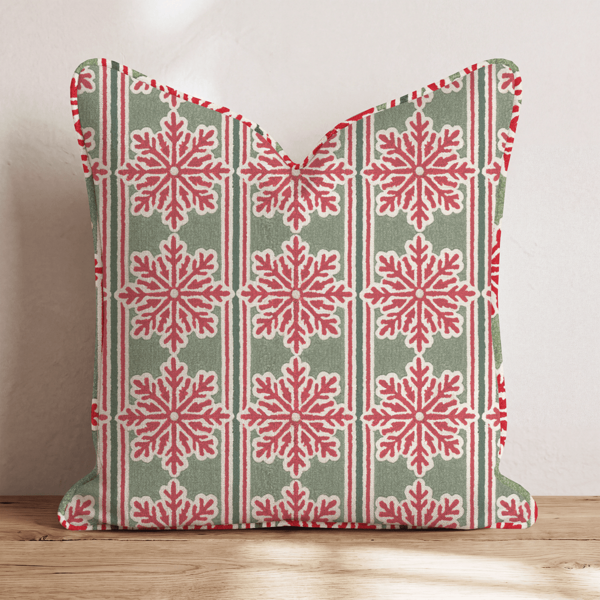 Snowflake Soirée Stripe Throw Pillow throw pillow - Hillcroft Home