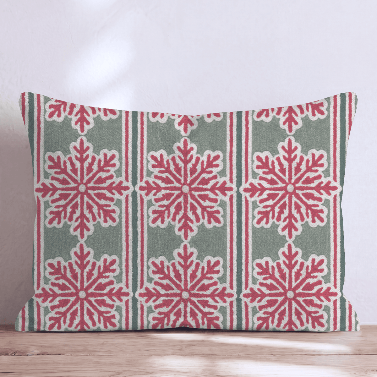 Snowflake Soirée Stripe Throw Pillow throw pillow - Hillcroft Home