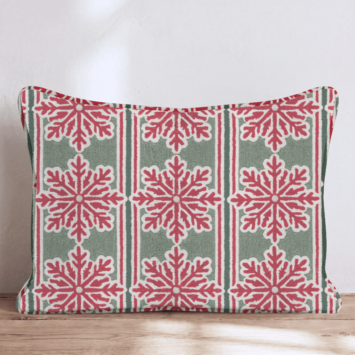 Snowflake Soirée Stripe Throw Pillow throw pillow - Hillcroft Home