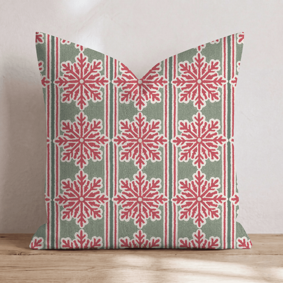 Snowflake Soirée Stripe Throw Pillow throw pillow - Hillcroft Home