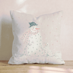 Snowman And Cat Throw Pillow - Hillcroft Home