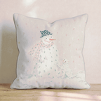 Snowman And Cat Throw Pillow - Hillcroft Home