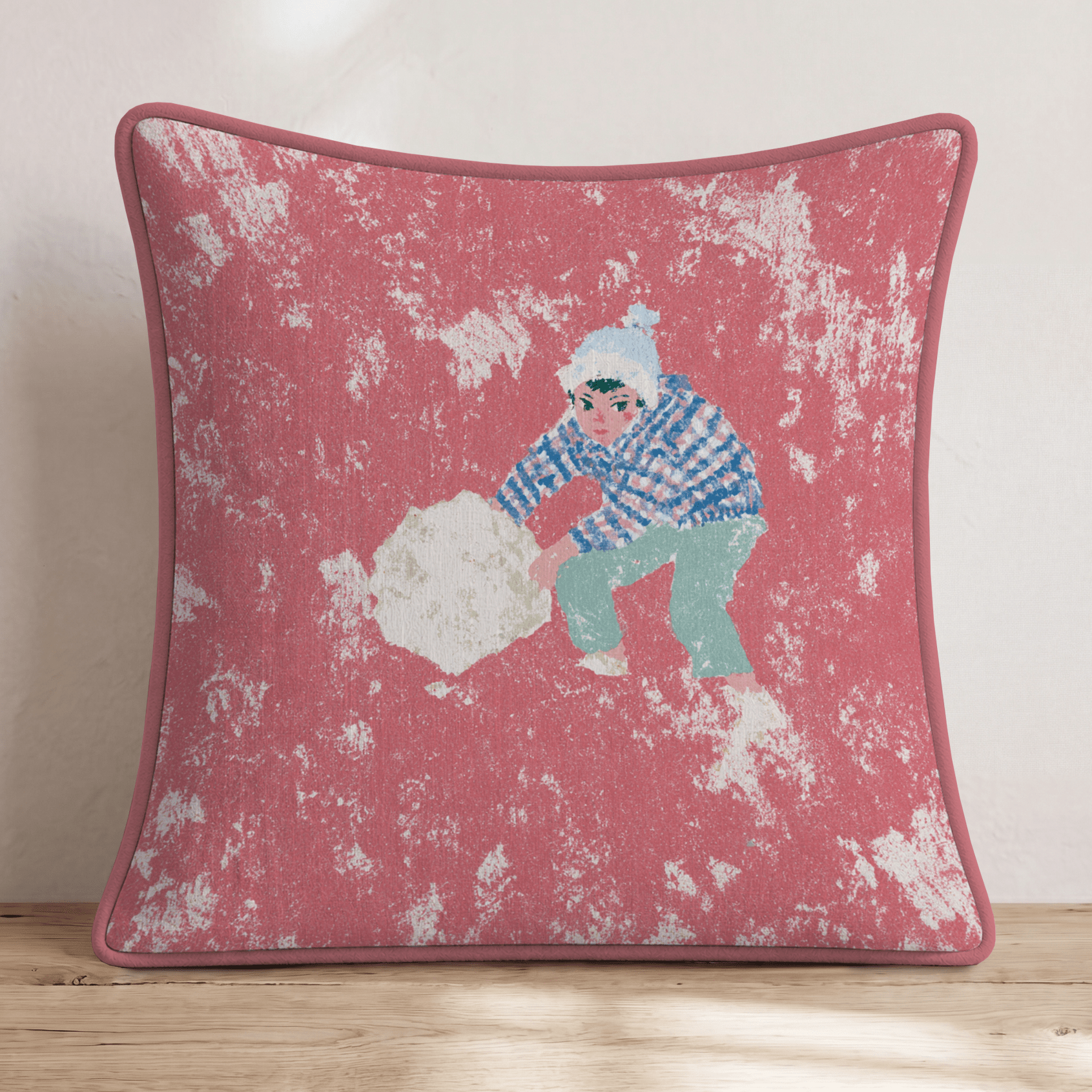 Snowman Building Throw Pillow - Hillcroft Home
