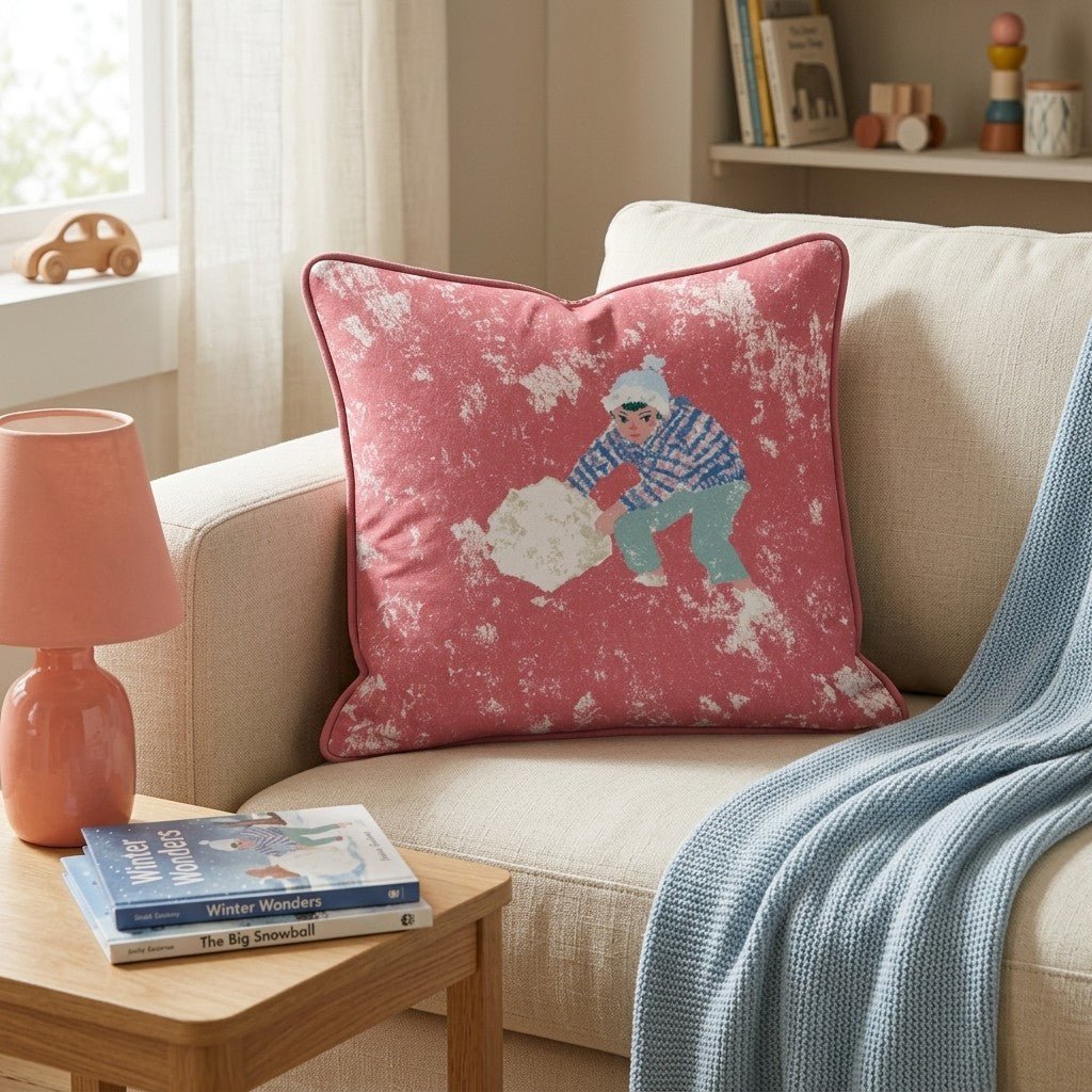 Snowman Building Throw Pillow - Hillcroft Home