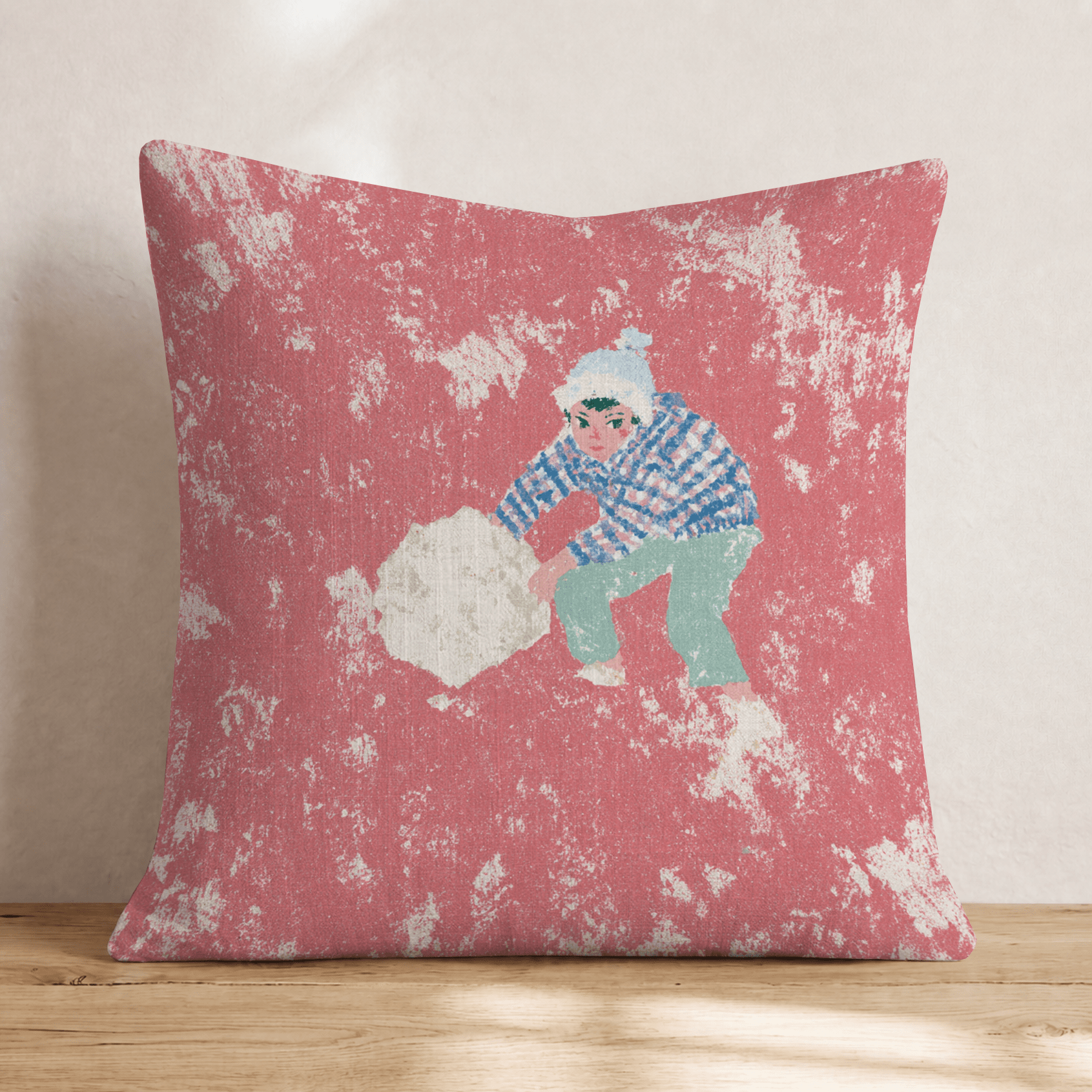 Snowman Building Throw Pillow - Hillcroft Home