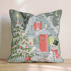 Snowman Cottage Eve Throw Pillow - Hillcroft Home