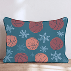 Snowy Basketball Day Throw Pillow - Hillcroft Home