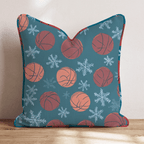 Snowy Basketball Day Throw Pillow - Hillcroft Home