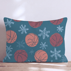 Snowy Basketball Day Throw Pillow - Hillcroft Home