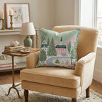 Snowy Chapel Village Throw Pillow - Hillcroft Home