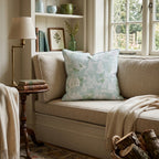 Snowy Cottage Toile Throw Pillow - Hillcroft Home