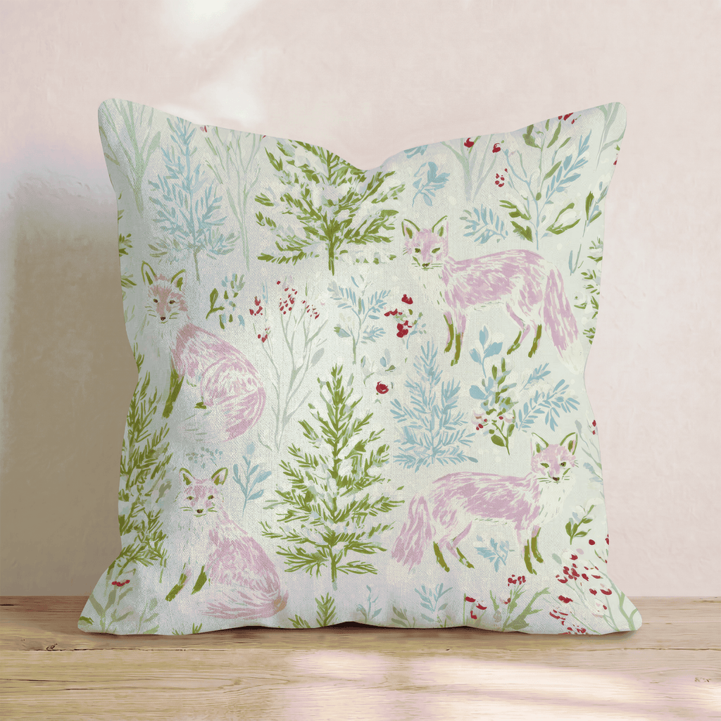 Snowy Foxes Throw Pillow - Hillcroft Home