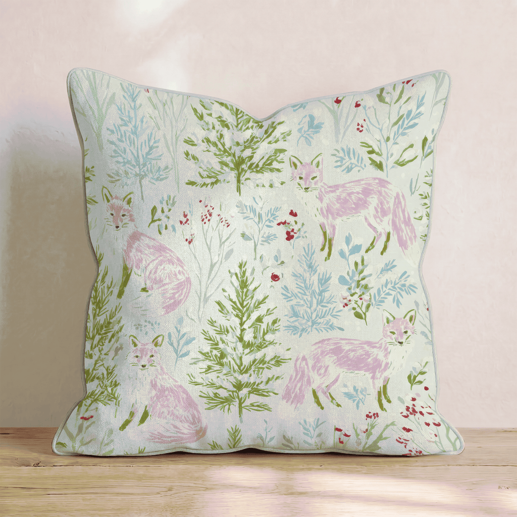Snowy Foxes Throw Pillow - Hillcroft Home