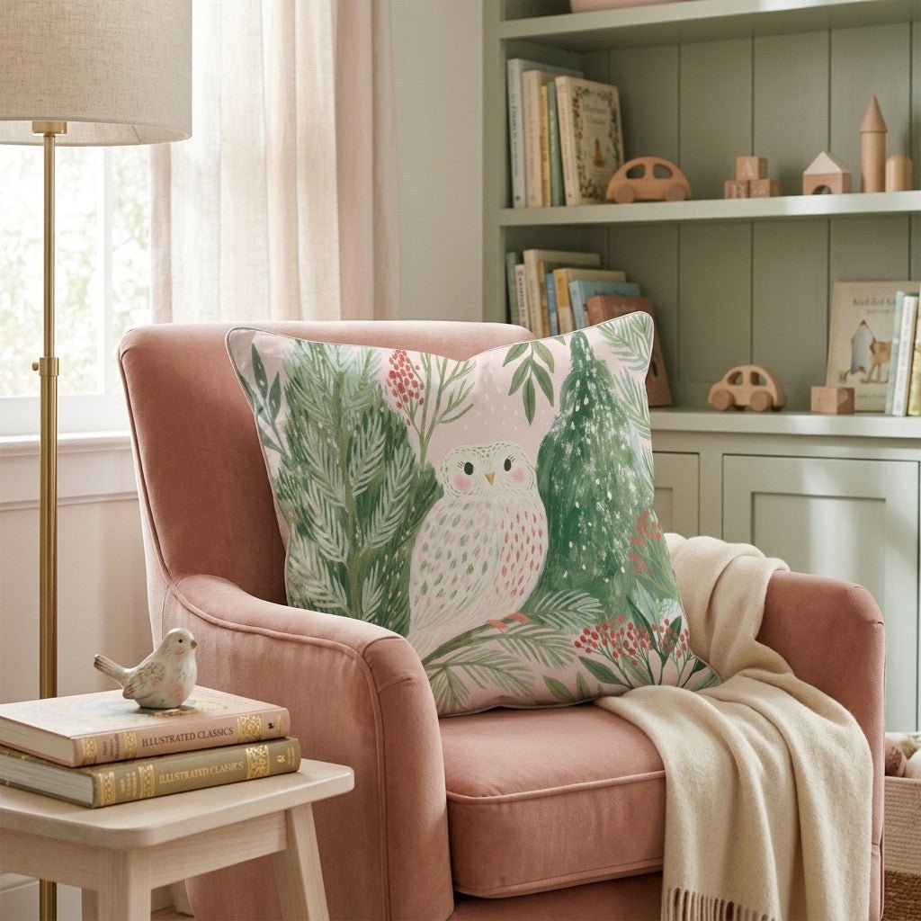 Snowy Owl Grove Throw Pillow - Hillcroft Home