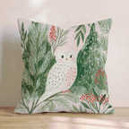 Snowy Owl Grove Throw Pillow - Hillcroft Home