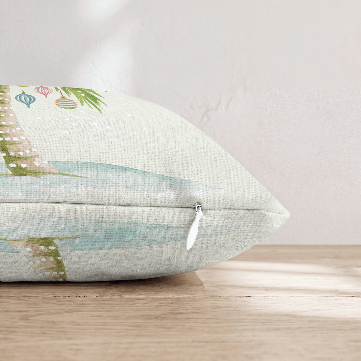 Snowy Palm Ornaments Throw Pillow - Hillcroft Home