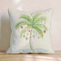Snowy Palm Ornaments Throw Pillow - Hillcroft Home