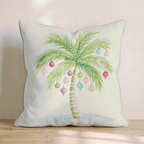 Snowy Palm Ornaments Throw Pillow - Hillcroft Home