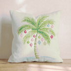 Snowy Palm Ornaments Throw Pillow - Hillcroft Home