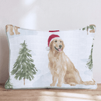 Snowy Pine Golden Retriever Throw Pillow - Hillcroft Home