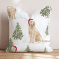 Snowy Pine Golden Retriever Throw Pillow - Hillcroft Home