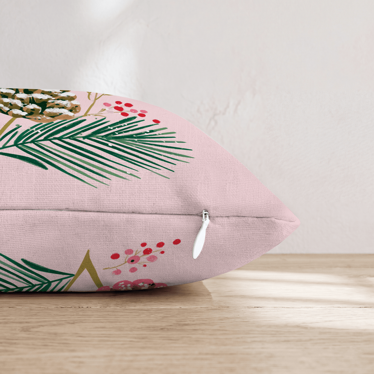 Snowy Pinecone Berries Throw Pillow - Hillcroft Home