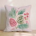 Snowy Pinecone Berries Throw Pillow - Hillcroft Home