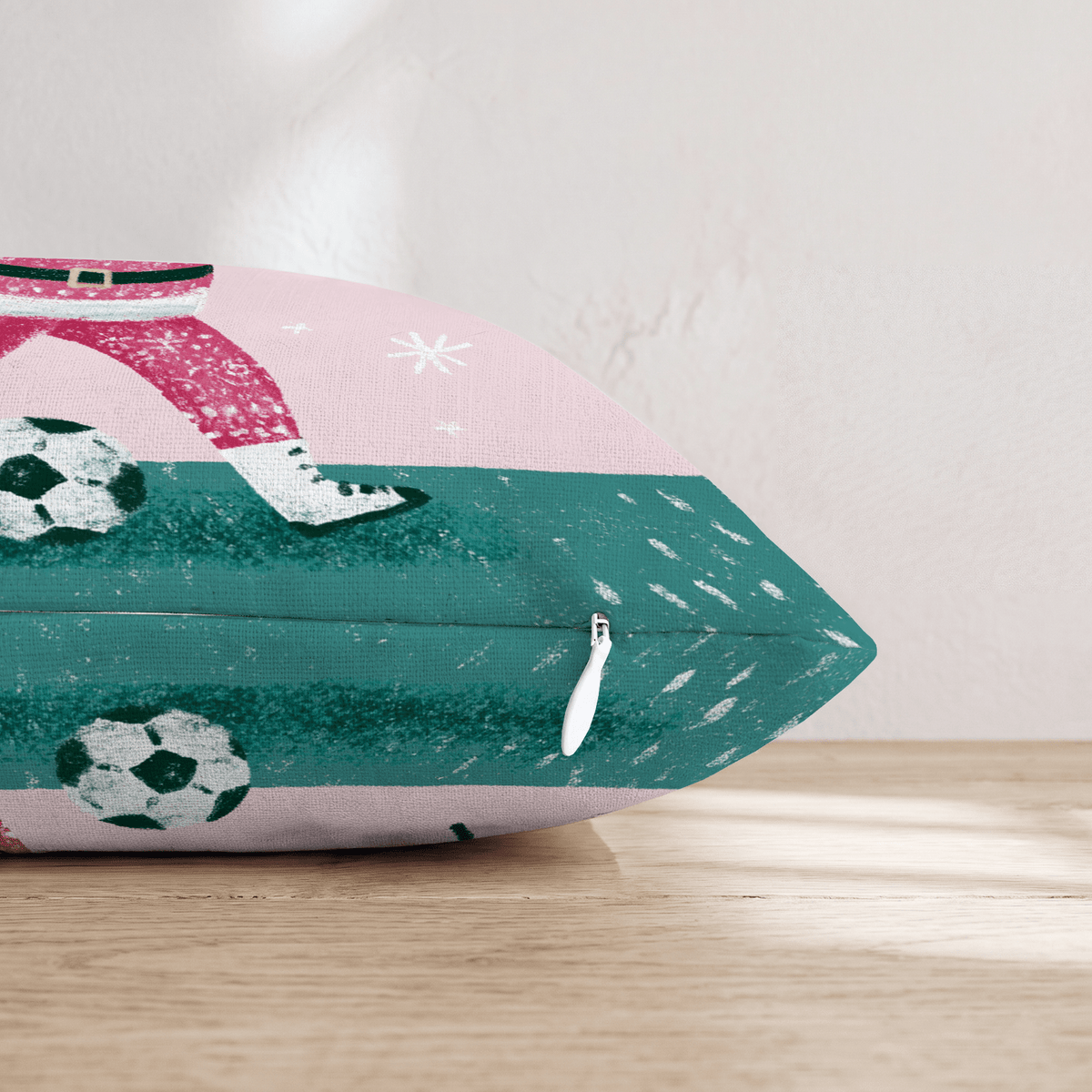 Snowy Soccer Kick Throw Pillow - Hillcroft Home