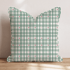 Snowy Star Check Throw Pillow throw pillow - Hillcroft Home
