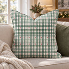 Snowy Star Check Throw Pillow throw pillow - Hillcroft Home