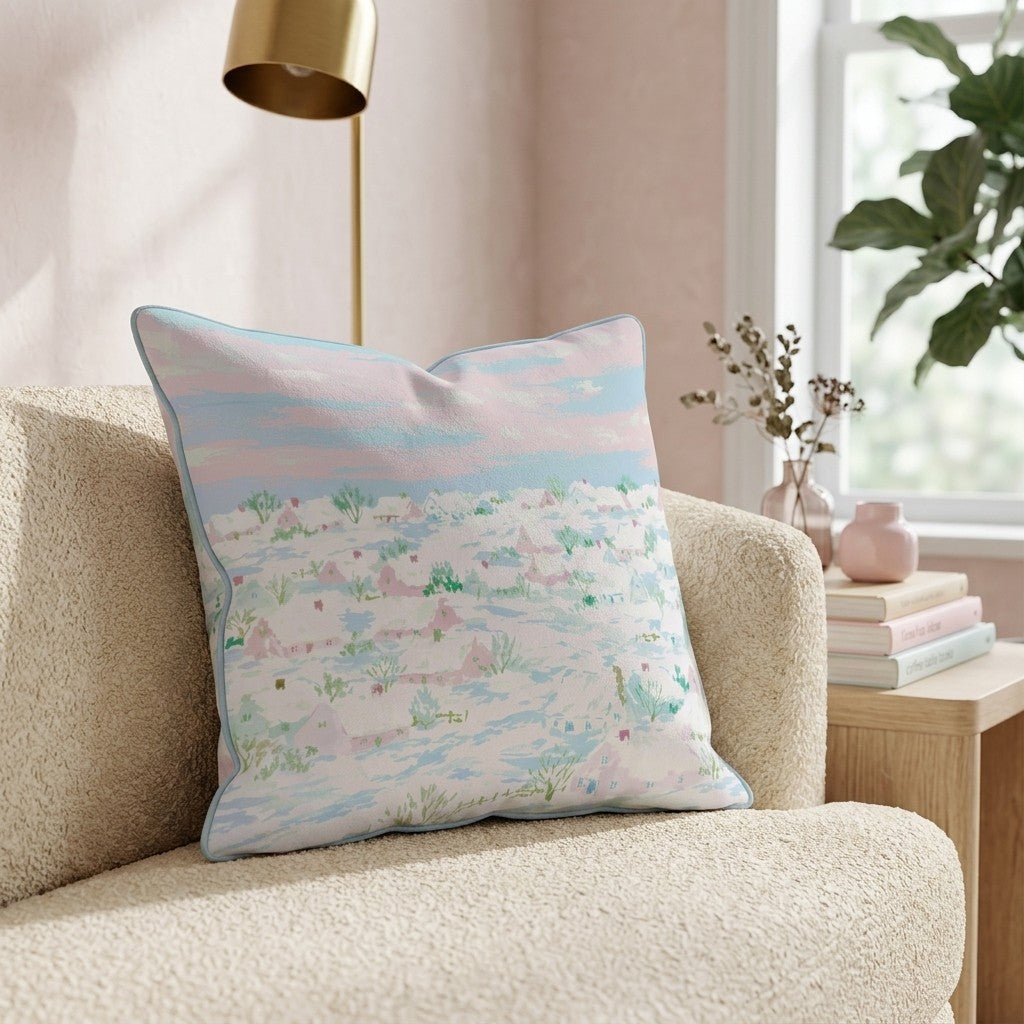 Snowy Village Throw Pillow - Hillcroft Home