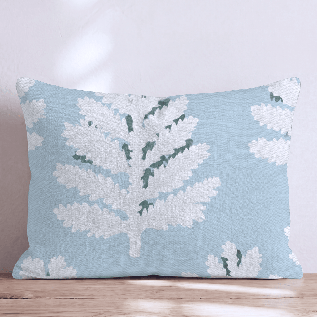 Snowy Winter Damask Throw Pillow - Hillcroft Home