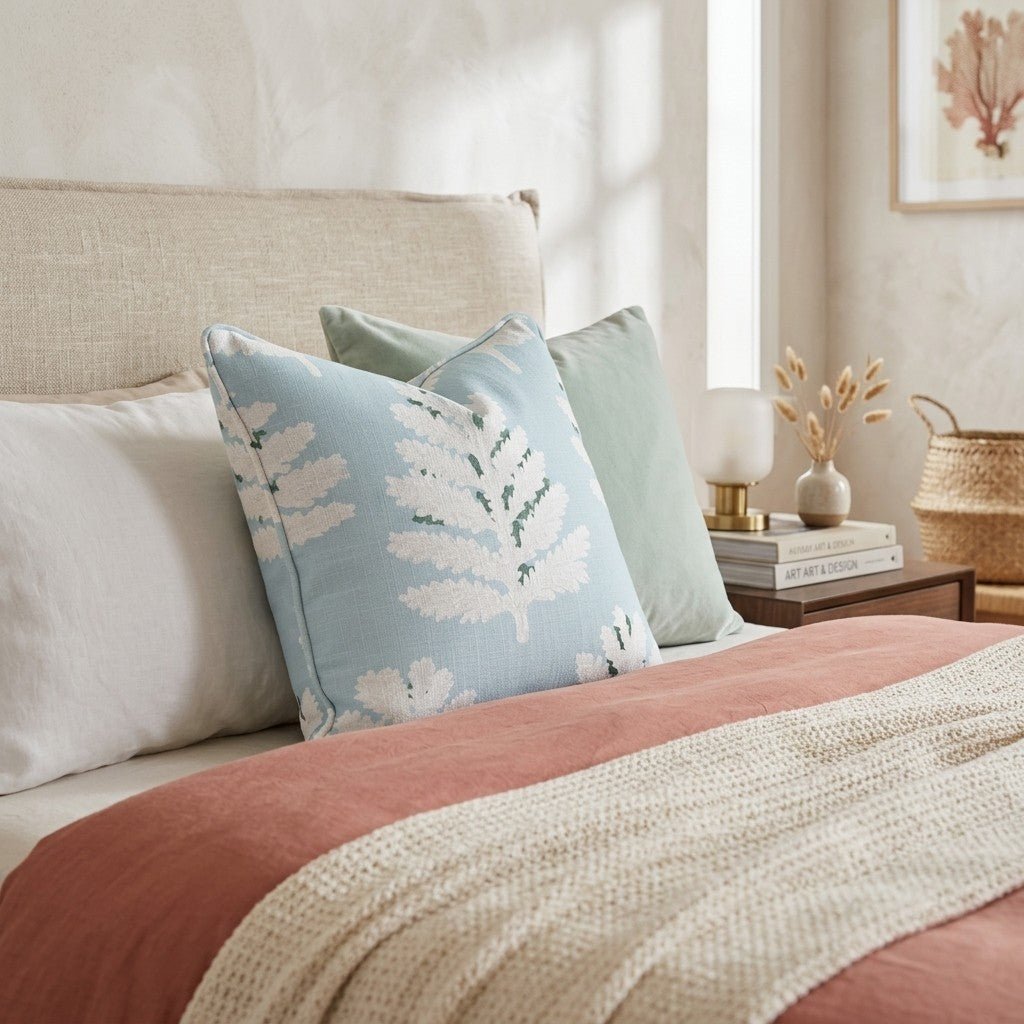 Snowy Winter Damask Throw Pillow - Hillcroft Home