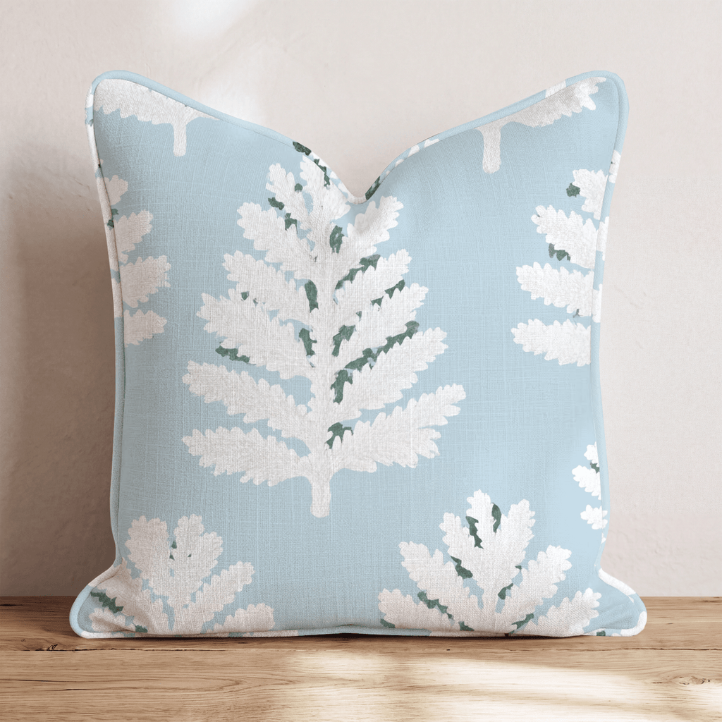 Snowy Winter Damask Throw Pillow - Hillcroft Home