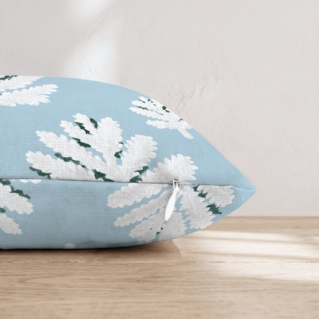 Snowy Winter Damask Throw Pillow - Hillcroft Home