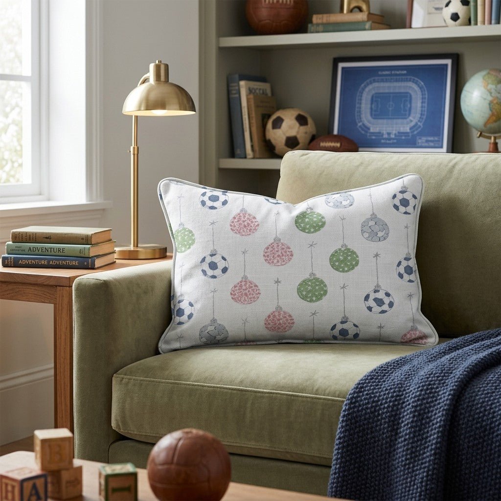 Soccer Ball Ornament Hang Throw Pillow - Hillcroft Home