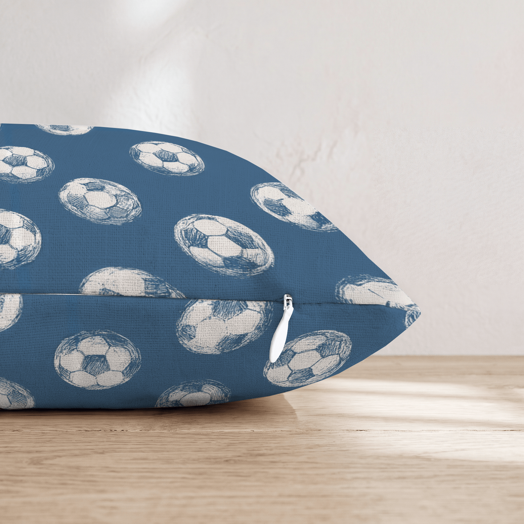 Soccer Balls Navy Throw Pillow - Hillcroft Home