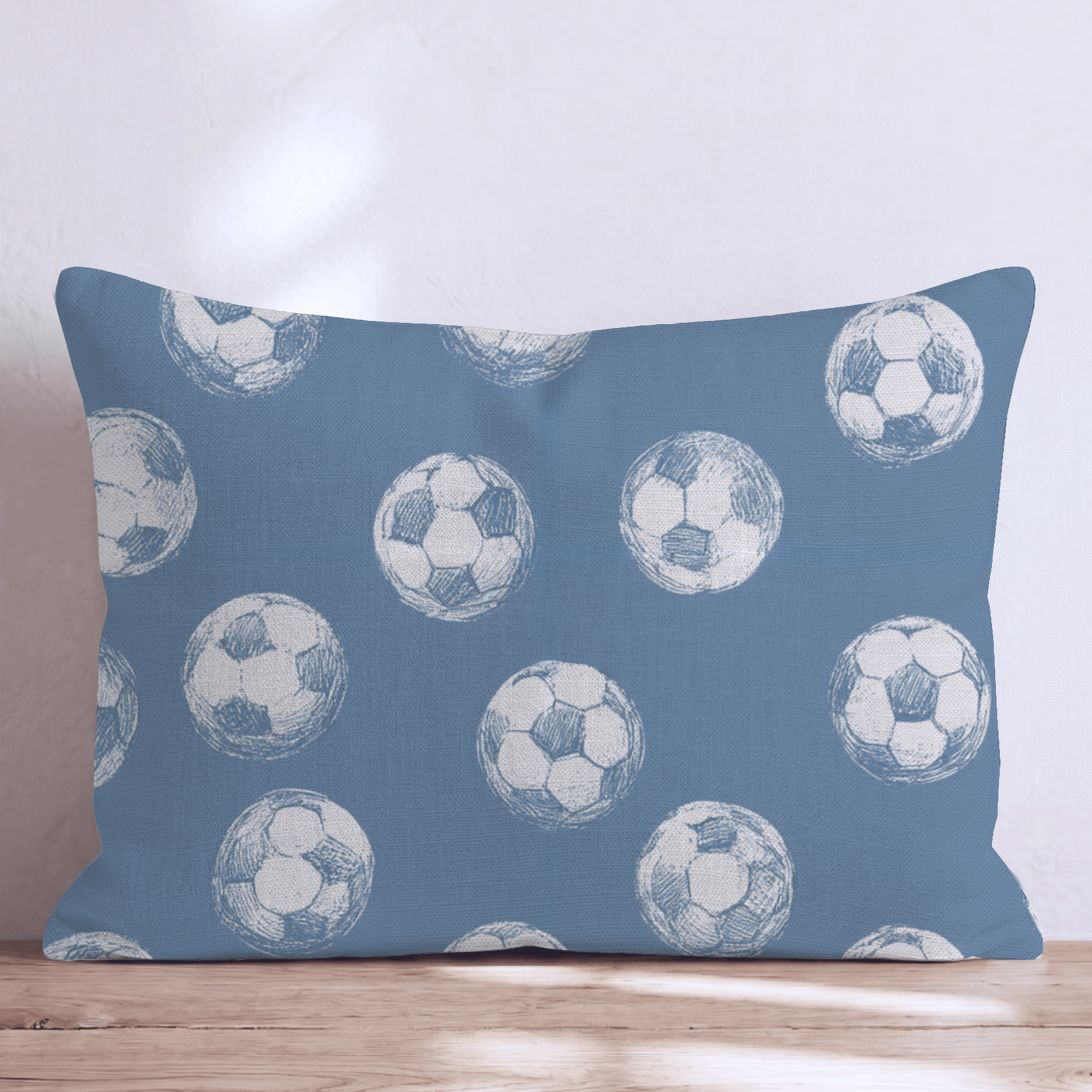 Soccer Balls Navy Throw Pillow - Hillcroft Home