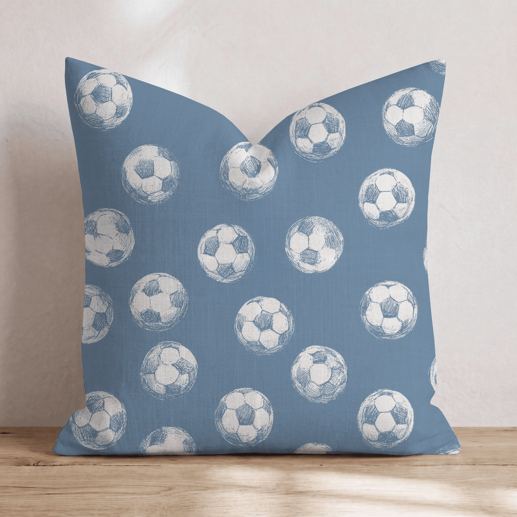 Soccer Balls Navy Throw Pillow - Hillcroft Home